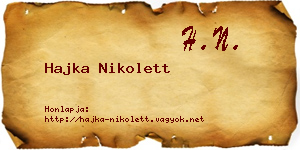Hajka Nikolett névjegykártya